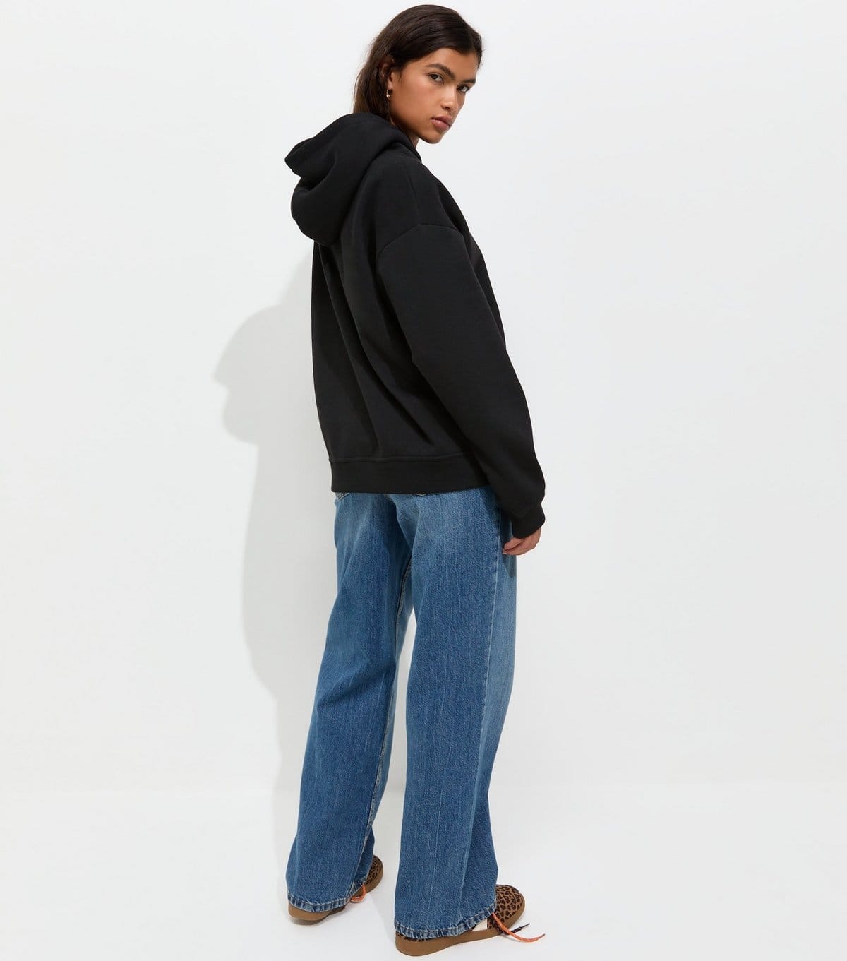 New Look Women's Black Cotton Rich Long Sleeve Hoodie New Look - 4