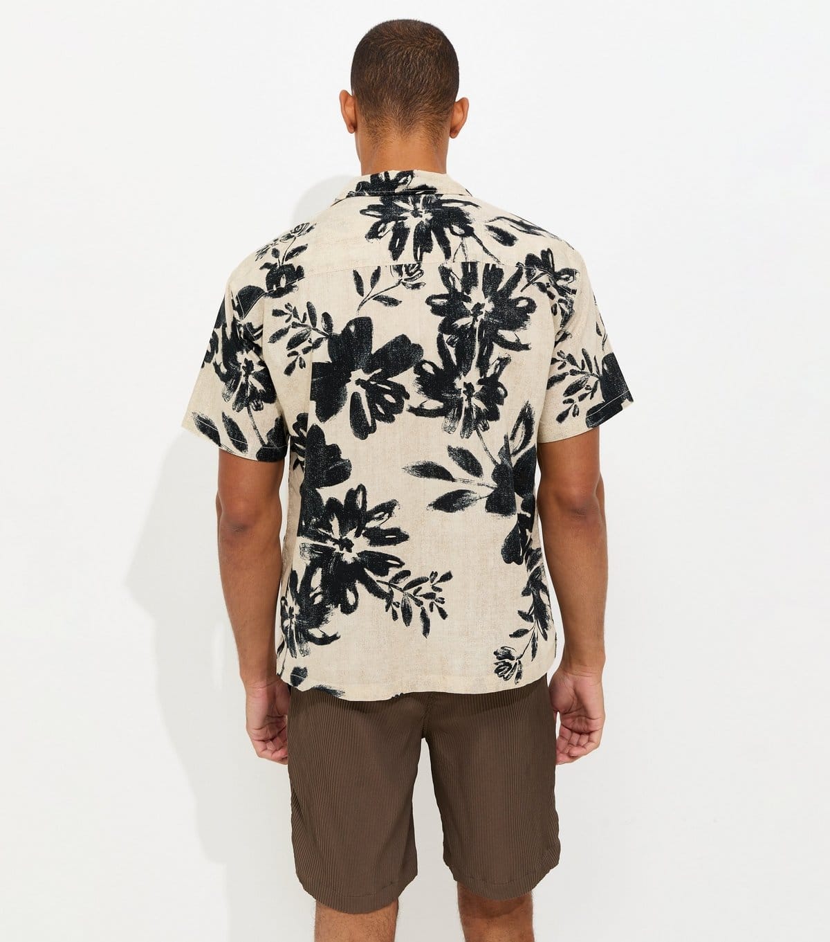 jack & jones Men's Oatmeal Cotton Rich Floral Print Woven Shirt Jack & Jones New Look - 4