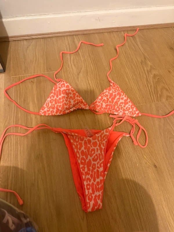 Shein Orange leopard print bikini