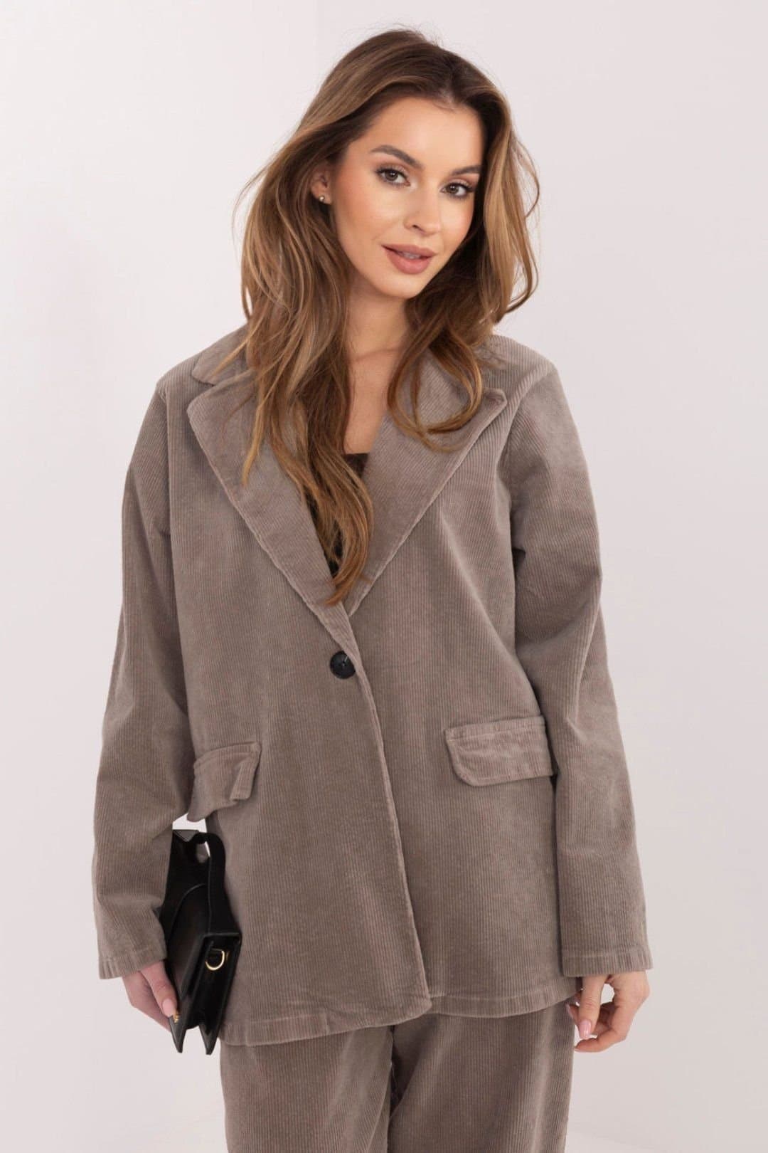 Love Lace Love Lace Women's Corduroy Blazer with Elastane in Beige