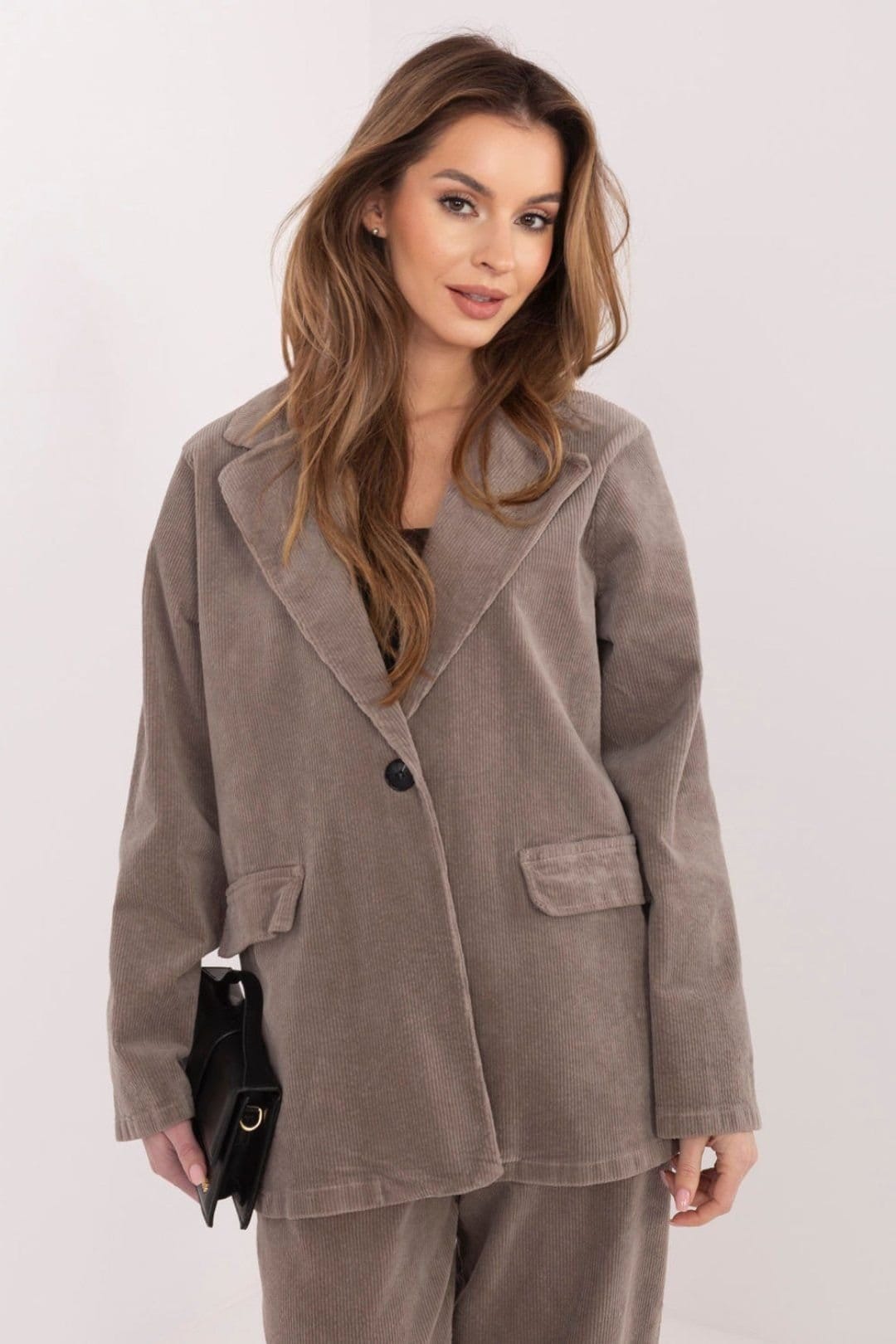 Love Lace Love Lace Women's Corduroy Blazer with Elastane in Beige - 1