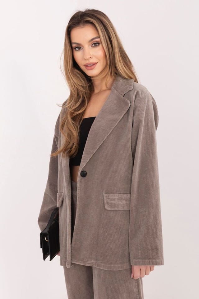 Love Lace Love Lace Women's Corduroy Blazer with Elastane in Beige - 2