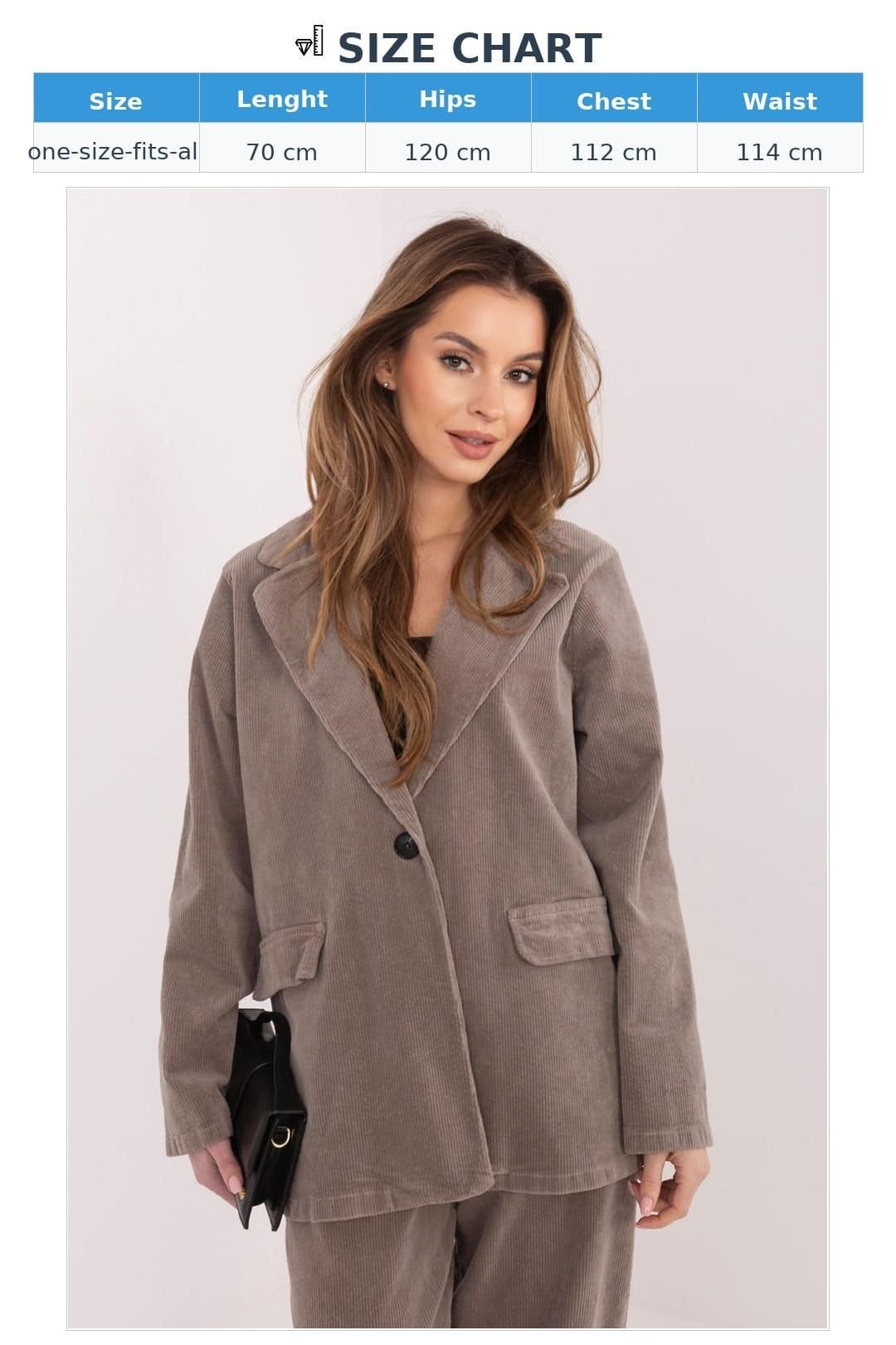 Love Lace Love Lace Women's Corduroy Blazer with Elastane in Beige - 4