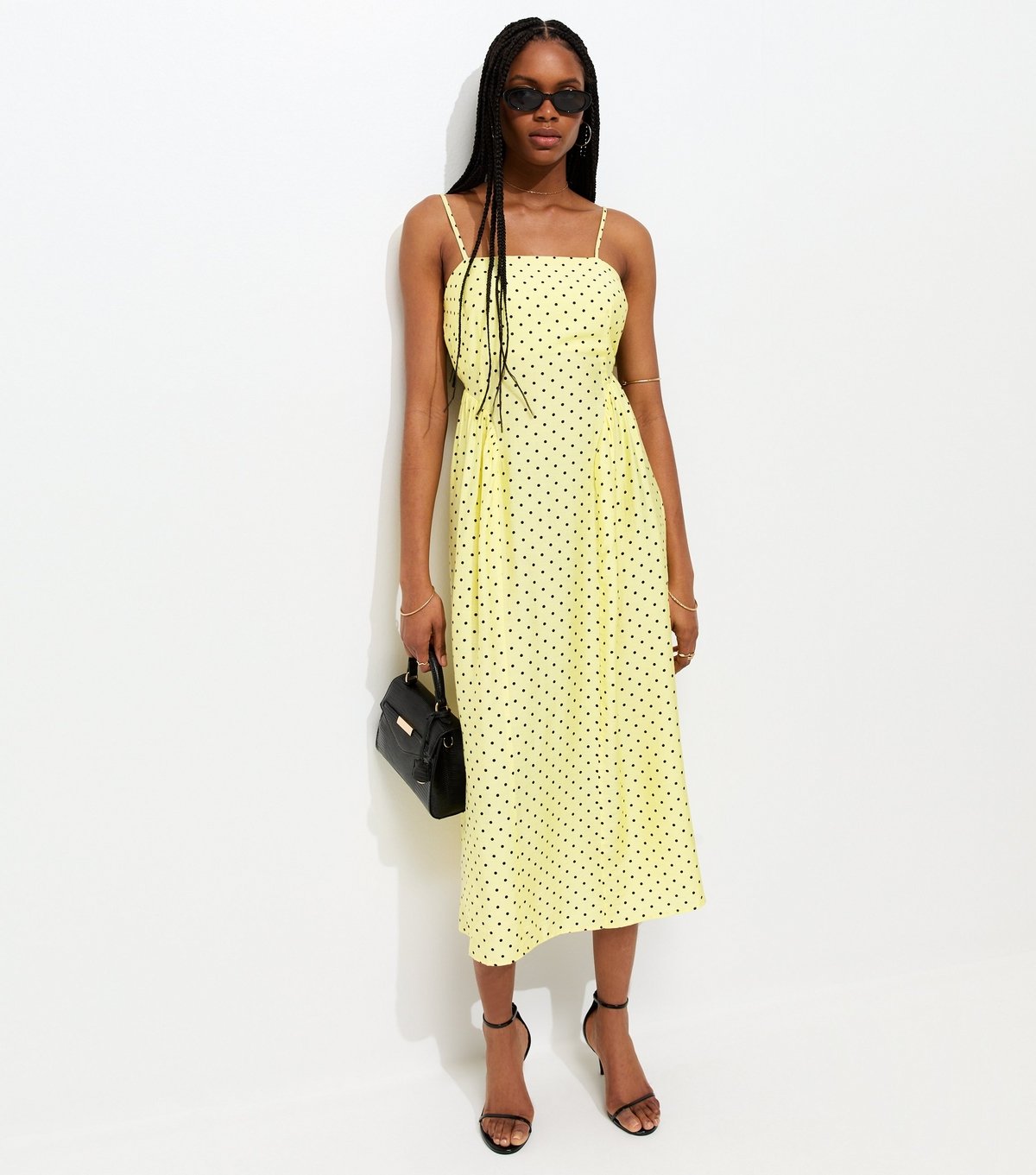 New Look Women's Yellow Spot Print Cami Godet Midi Dress New Look - 2