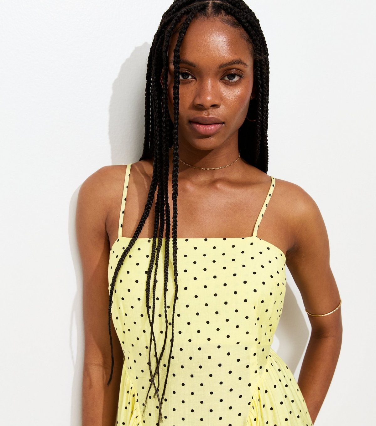 New Look Women's Yellow Spot Print Cami Godet Midi Dress New Look - 3