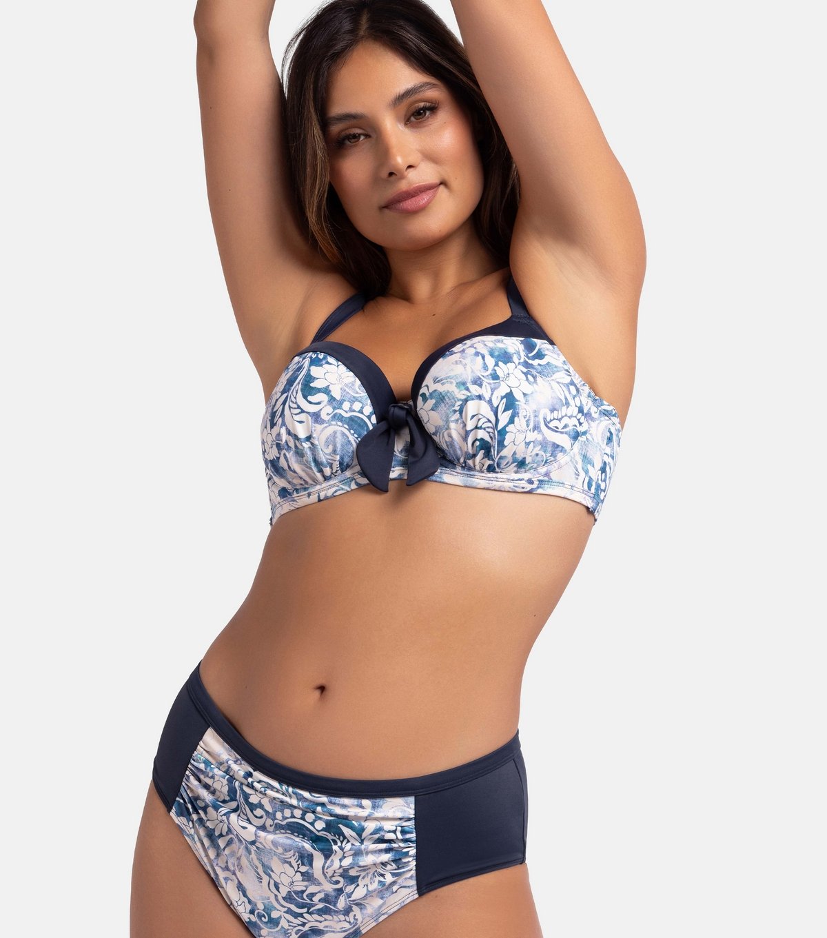 Dorina Women's Ink Floral Print Hipster Bikini Bottoms Dorina New Look - 2