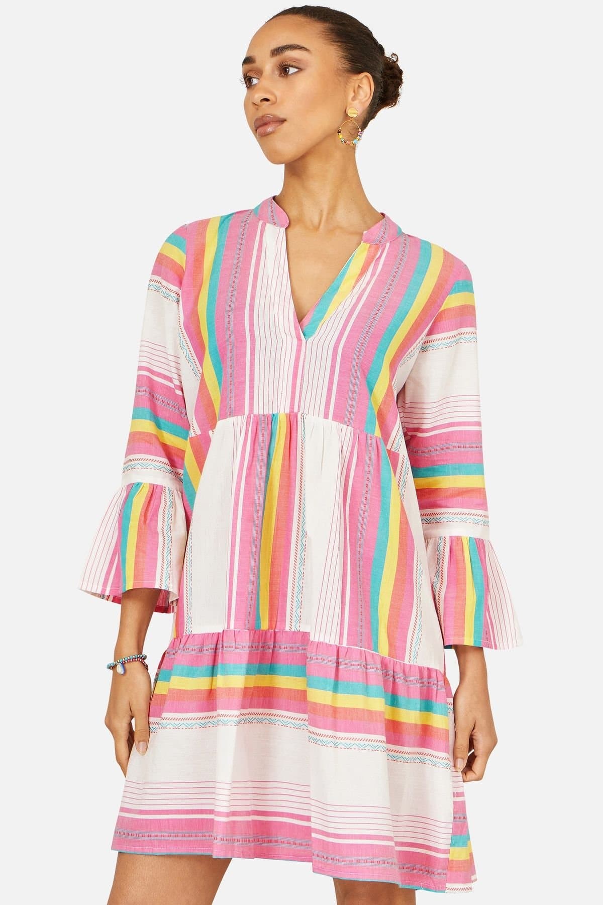 Yumi Yumi Women's Cotton Printed Tunic in Natural White