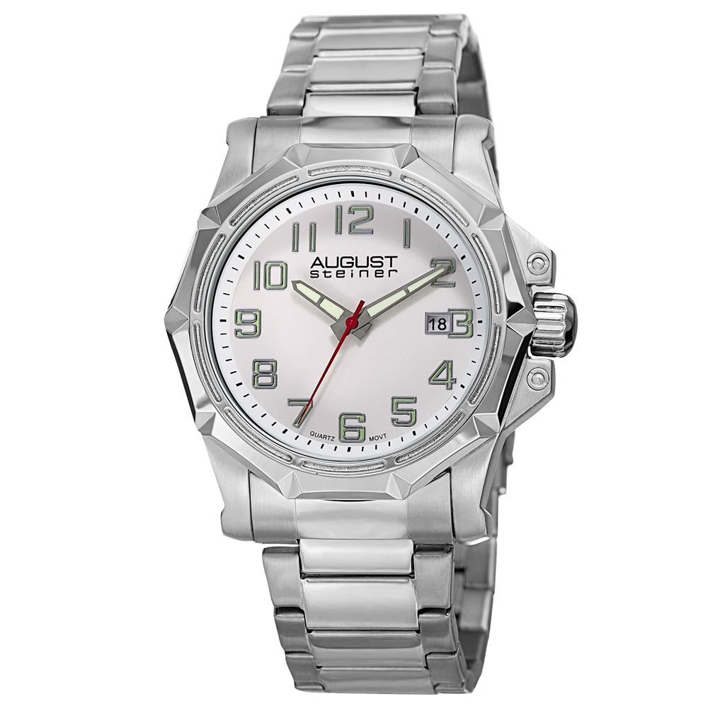 August Steiner August Steiner Men's AS8184 Watch Round Case in White - 1