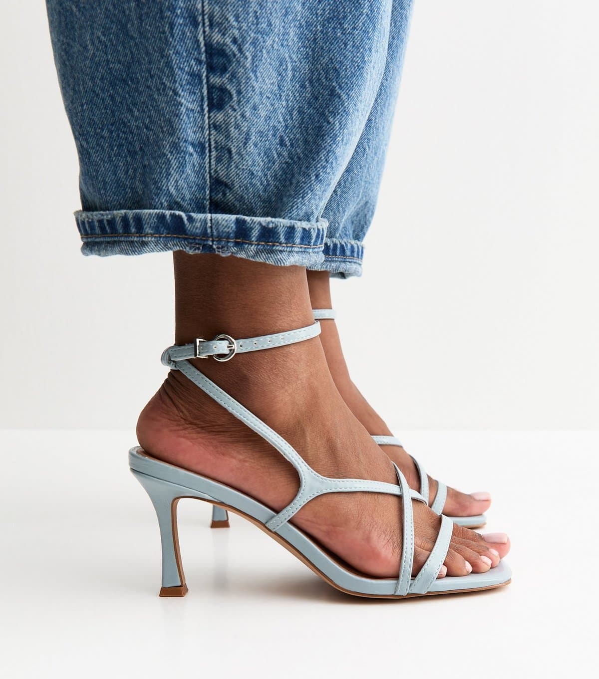 New Look New Look Light Blue Faux Leather Stiletto Sandals