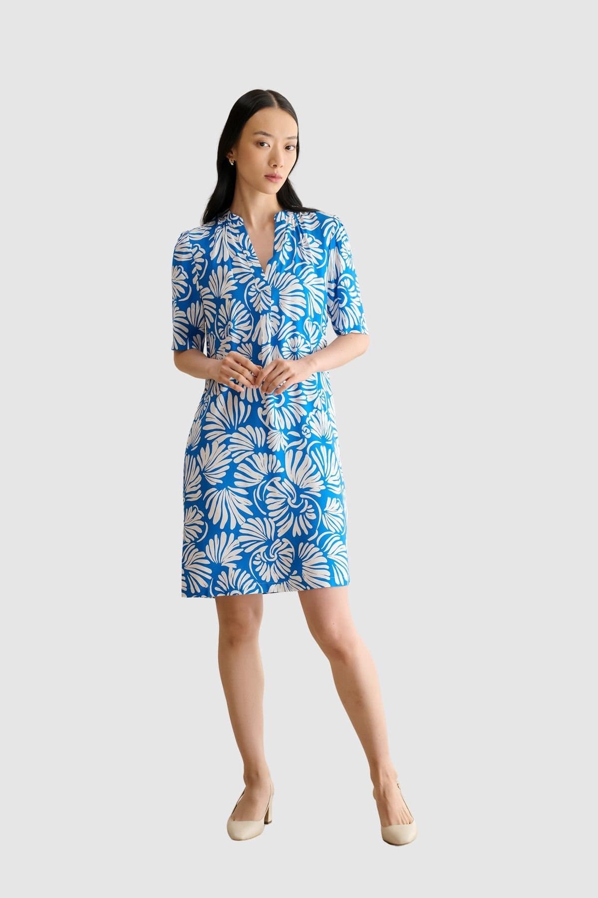 Hobbs London Hobbs London Women's Lucille Knee-Length Shift Dress in Bright Blue