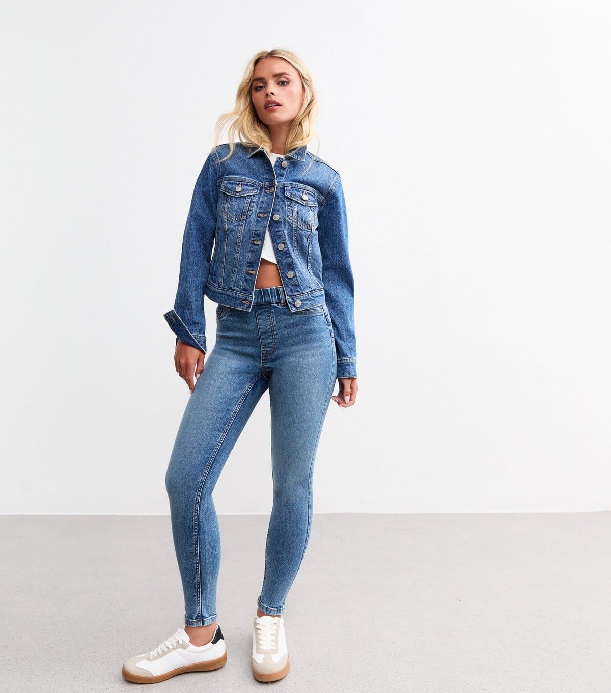 New Look Blue Mid Rise Lift & Shape Emilee Jeggings