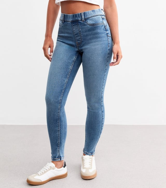 New Look Women's Petite Blue Mid Rise Lift & Shape Emilee Jeggings New Look - 2