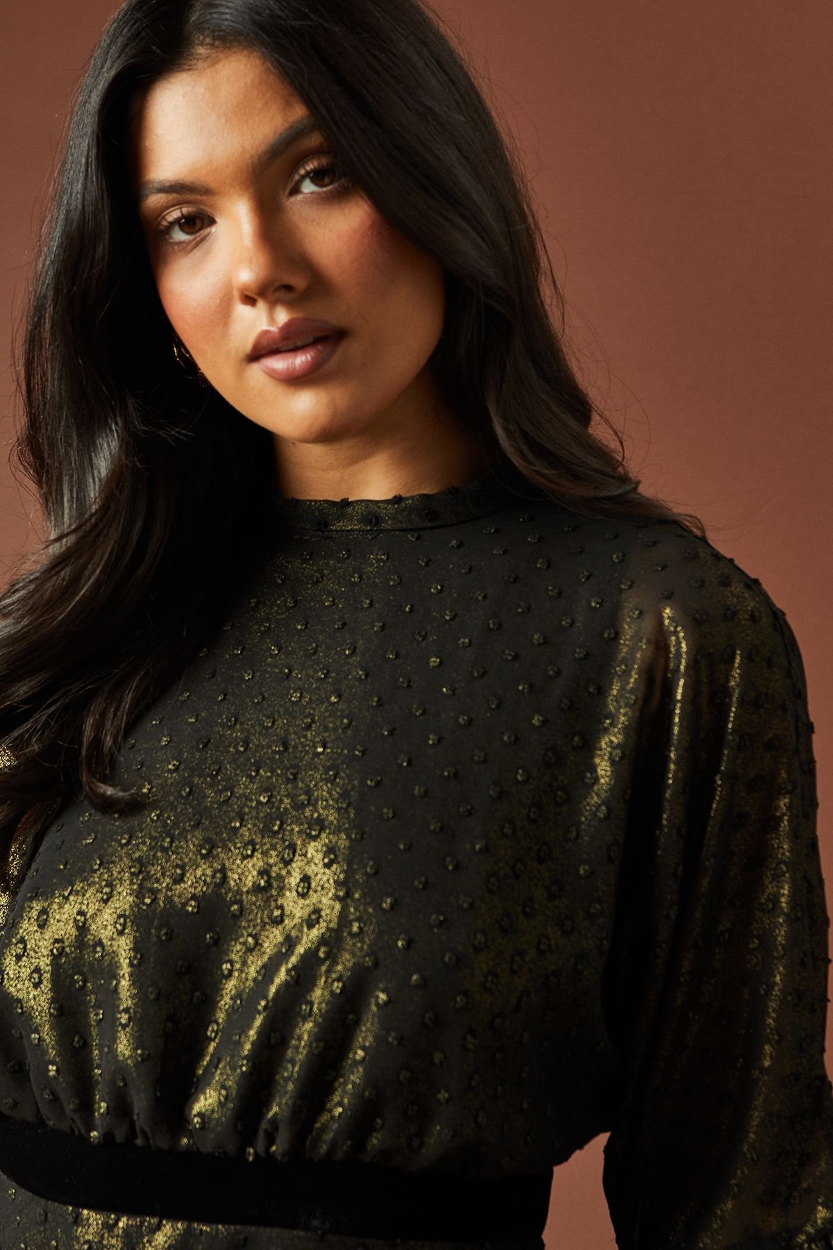 Oasis Oasis Women's Occasion Glitter High Neck Mini Dress in Black - 4