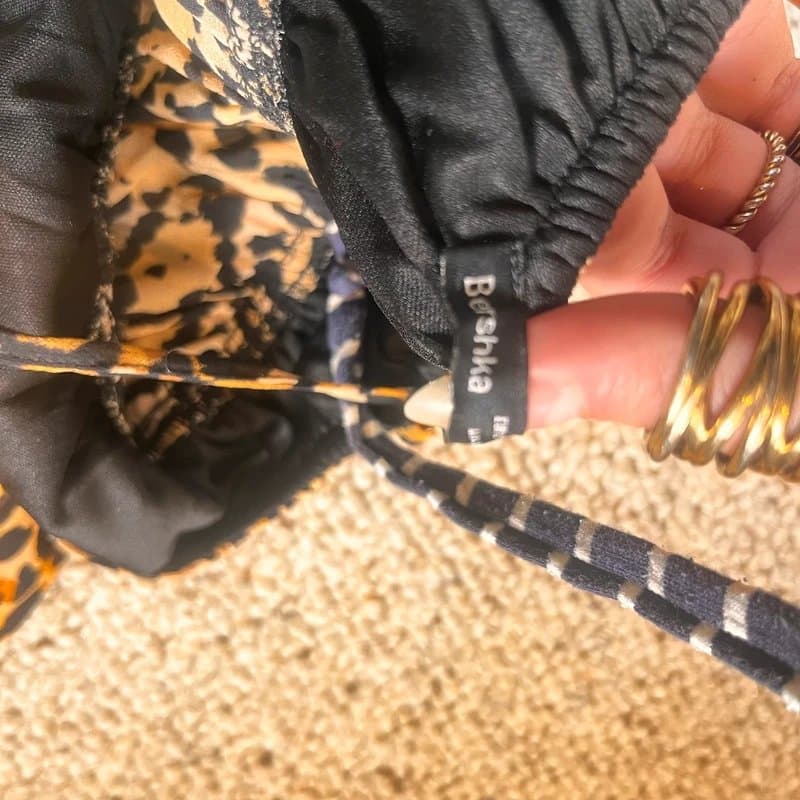 Bershka cropped leopard print top