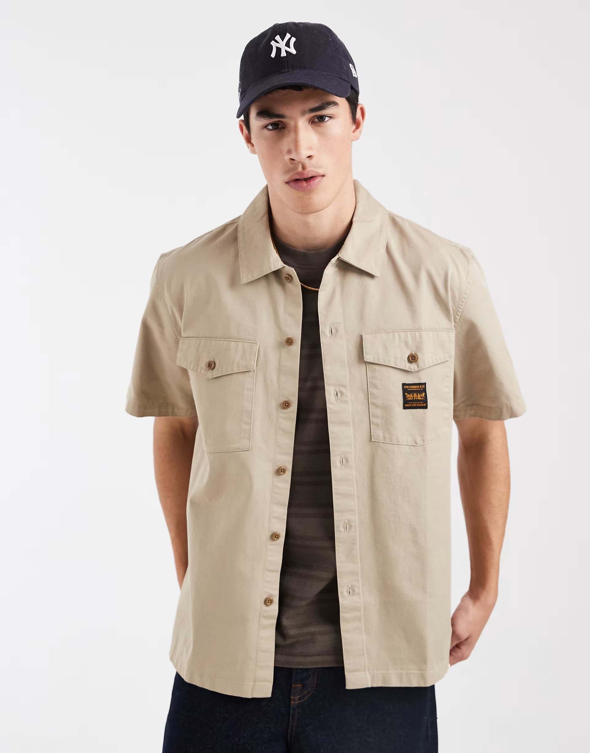 ASOS Levi's short sleeve workwear pocket shirt in beige