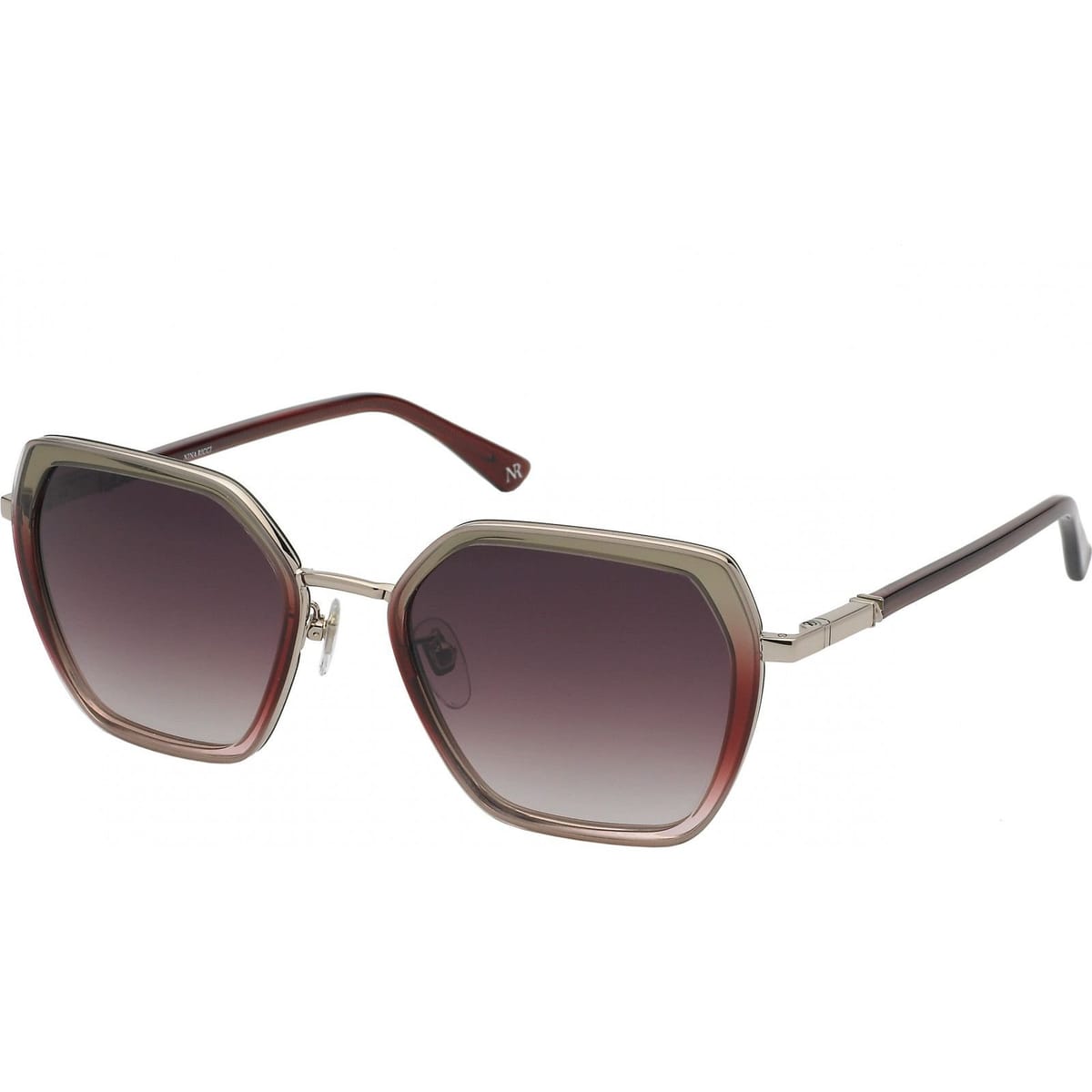 Nina Ricci Nina Ricci Women's SNR359540C19 Geometric/Octagonal Sunglasses in Purple - 1