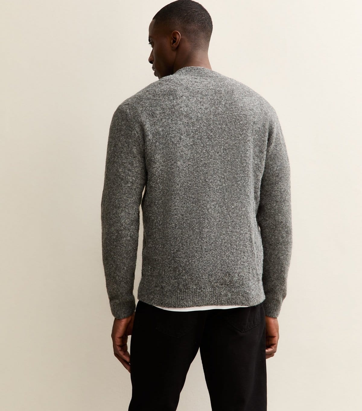 jack & jones Men's Jack and Jones Grey Knit V-Neck Cardigan Jack & Jones New Look - 4
