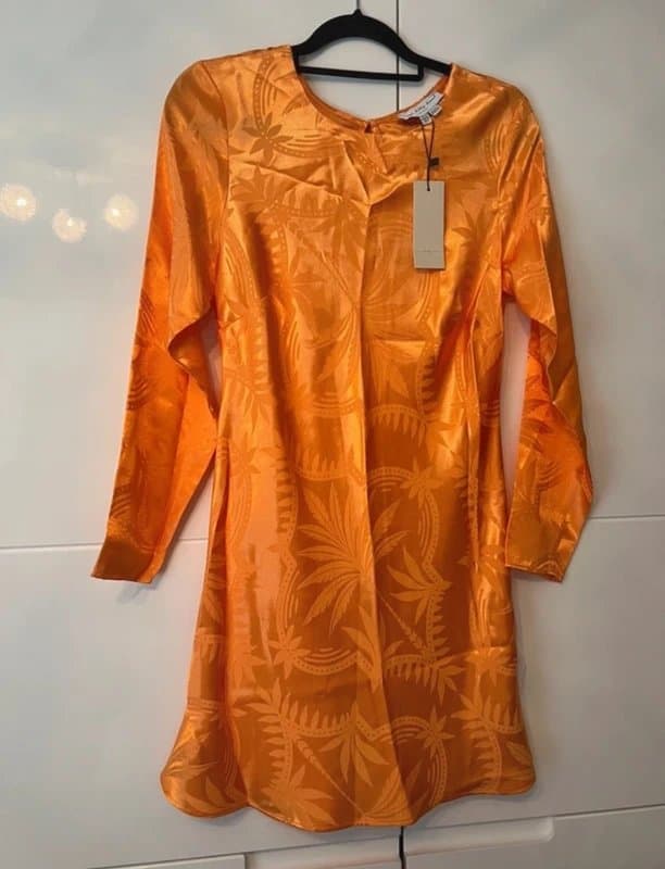 Never Fully Dressed Never fully dressed mini palm print dress in orange