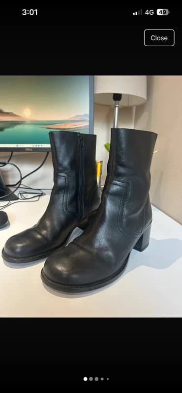 ASOS Design Black leather block heel ankle boot