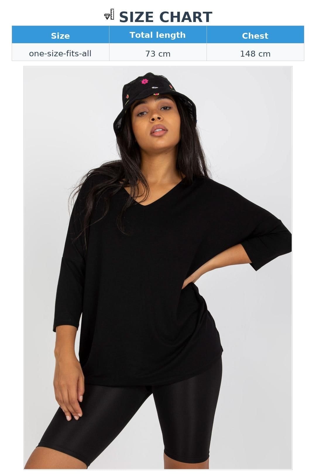 Love Lace Love Lace Women's Plus Size Blouse 3/4 Sweetheart in Black - 4