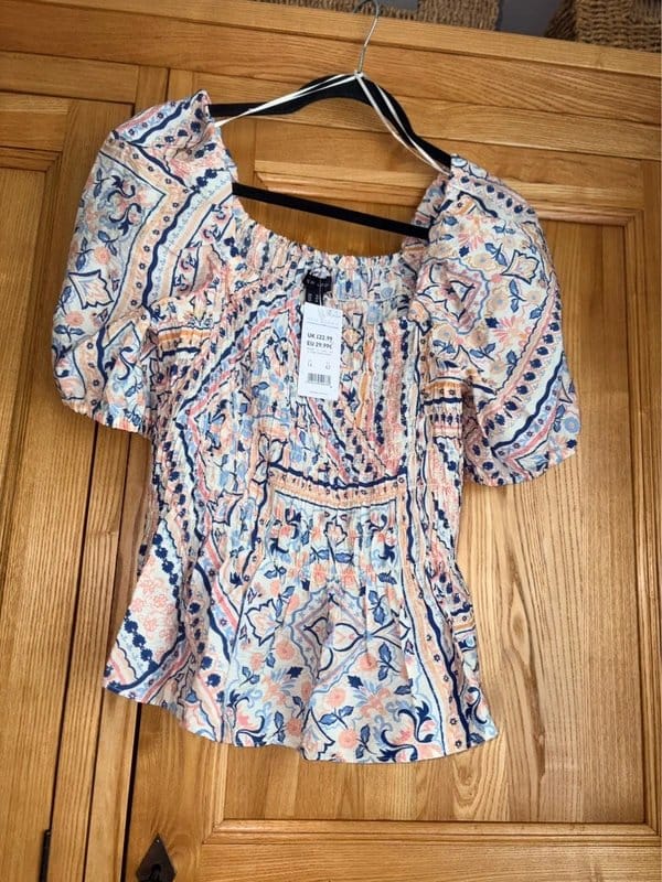 New Look Multi Paisley Off-Shoulder Blouse