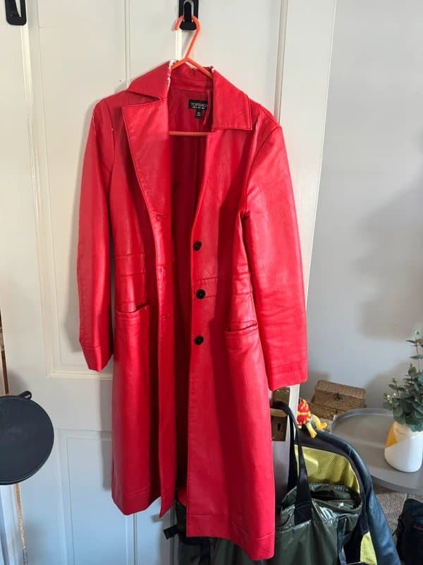 Topshop Red leather jacket