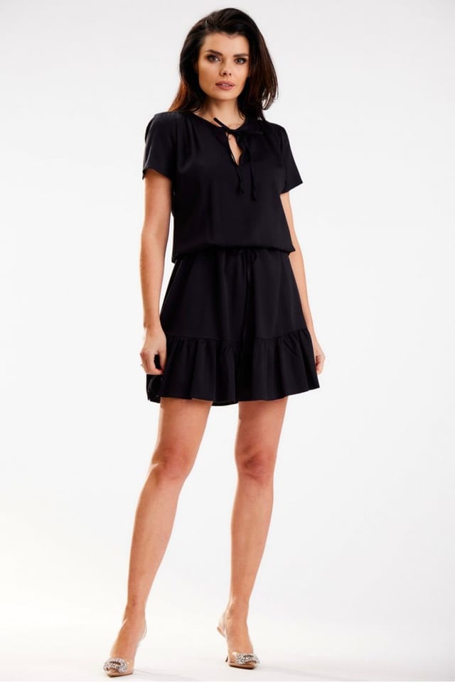 Love Lace Love Lace Women's Chiffon Summer Dress with Elastic Waist Poland in Black - 2