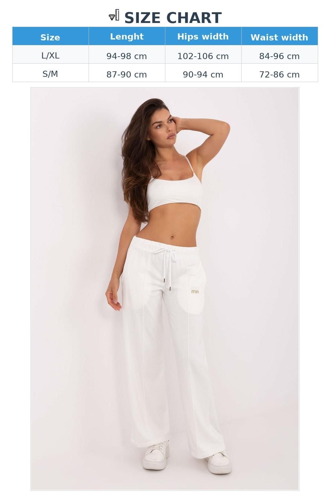 Love Lace Love Lace Women's Casual Cotton Polyester Wide Leg Sweatpants in White - 4