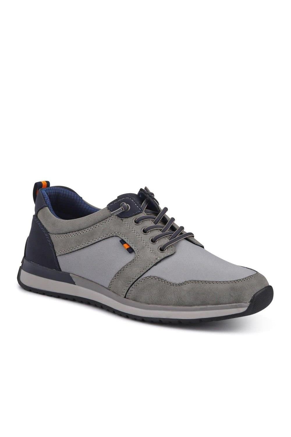 Pavers Pavers Men's Wide Bungee-Laced Slip-On Shoes in Grey