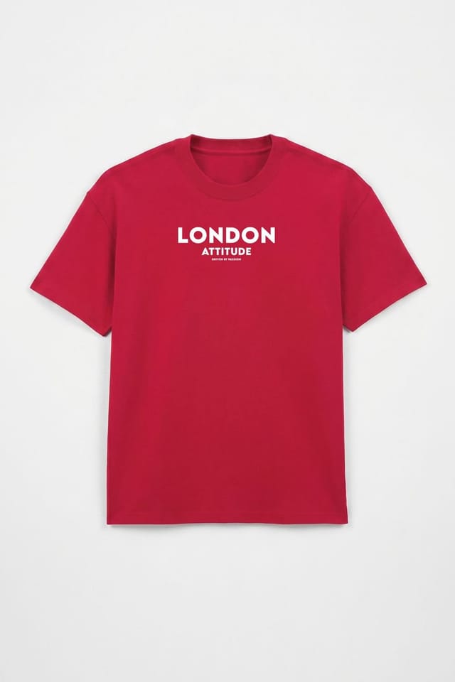 LONDON ATTITUDE LONDON ATTITUDE Men's Original Creators Dragon Graphic Heavyweight Oversized T-Shirt in Red - 3