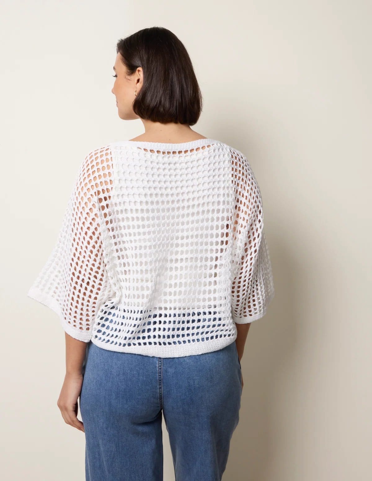 Blue Vanilla Round Neck Net Top - 4