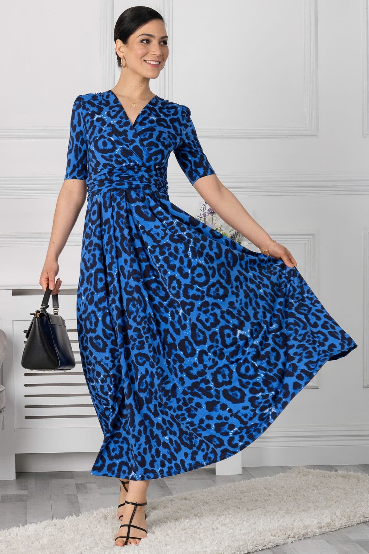 Jolie Moi Jolie Moi Women's Beatrice Jersey Maxi Dress in Mid Blue