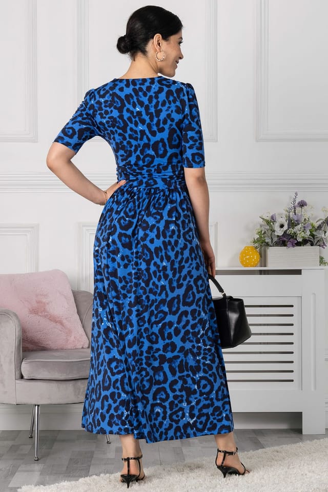 Jolie Moi Jolie Moi Women's Beatrice Jersey Maxi Dress in Mid Blue - 2