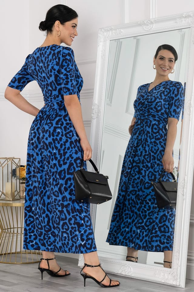 Jolie Moi Jolie Moi Women's Beatrice Jersey Maxi Dress in Mid Blue - 3