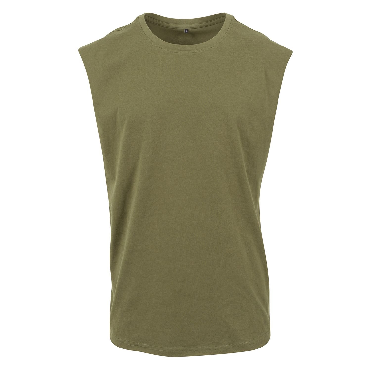 New Morning Studios New Morning Studios Men's Plain Sleeveless T-Shirt in Olive - 2