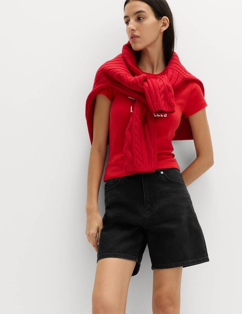 Marks & Spencer M&S Pure Cotton Denim Classic Shorts Black - 1