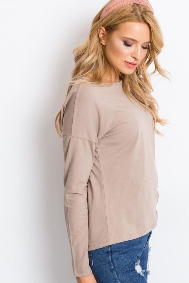 Love Lace Love Lace Women's Simple Long Sleeve Blouse for Versatile Styling in Beige - 3