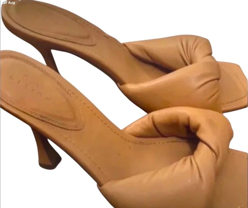 ASOS ASOS Design Womens Tan Heels Size 5.5 Stunning-Shoes Court Block High Heel Party Wedding Work