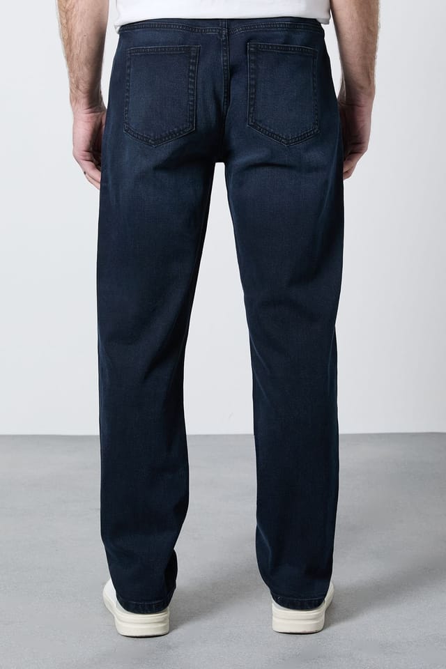 Maine Maine Men's Blue Black Mid Premium Stretch Straight Fit in Mid Blue - 3
