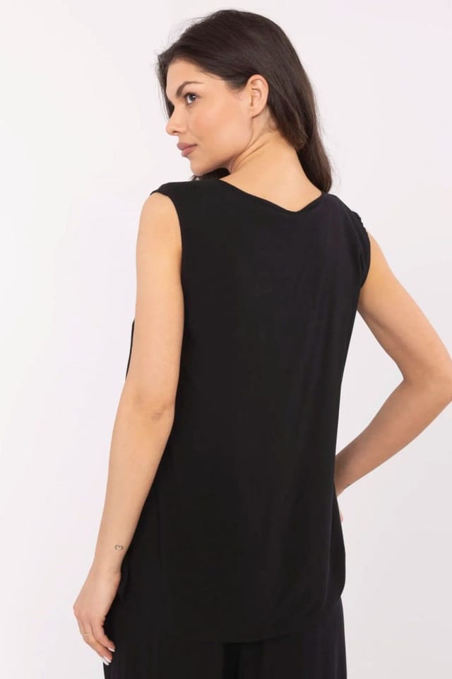 Love Lace Love Lace Women's Soft Viscose Sleeveless Casual Blouse in Black - 3