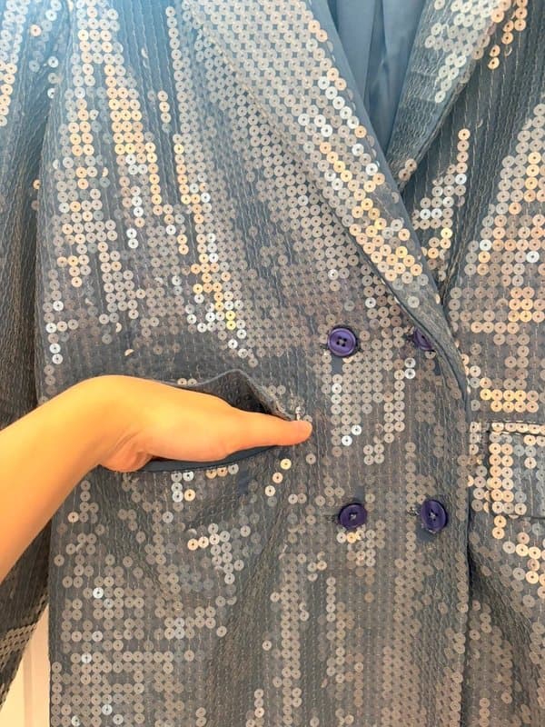 ASOS Asos luxe oversized sequin blue blazer
