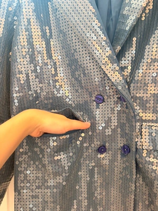 ASOS Luxe Oversized Sequin Blue Blazer