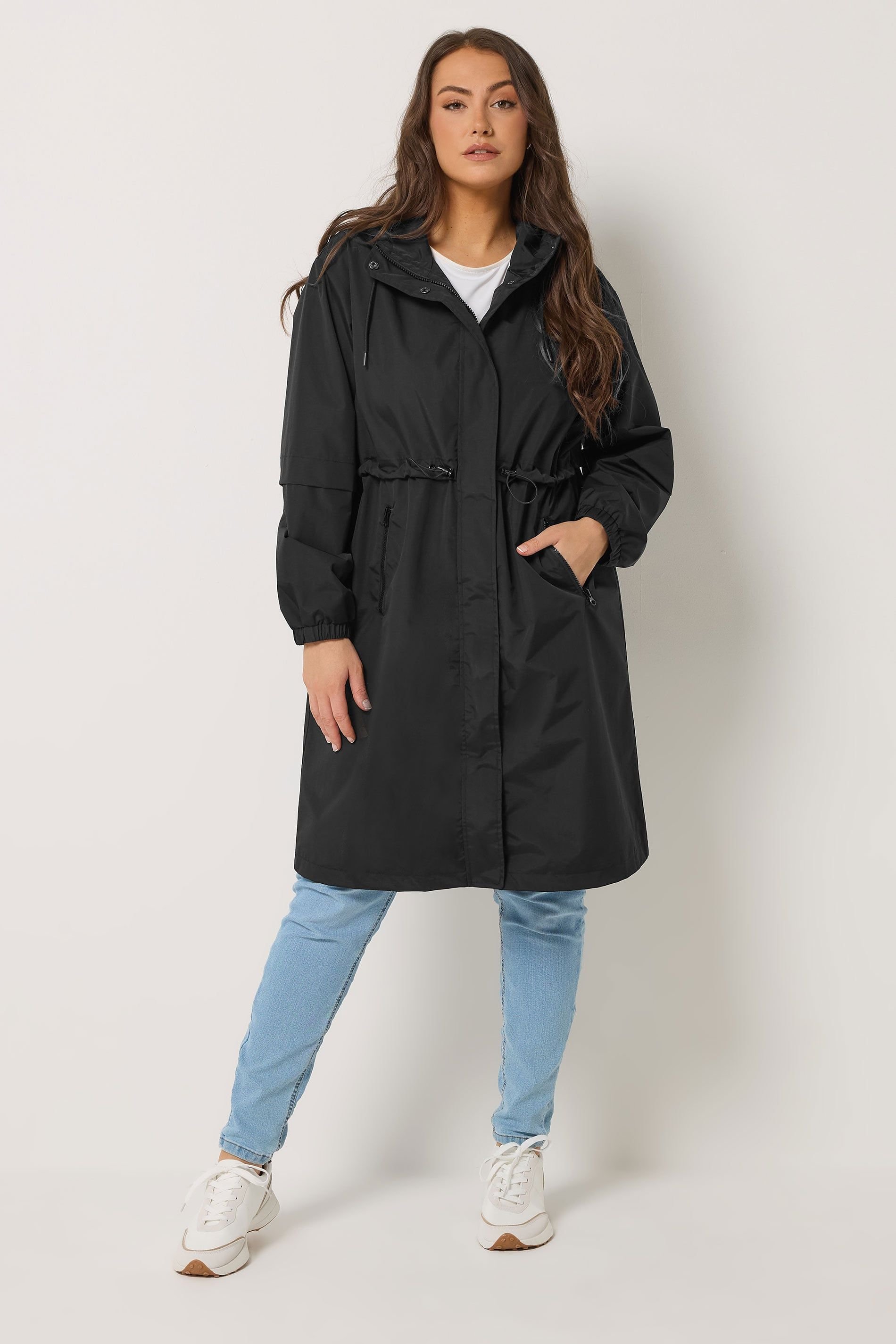 Yours Yours Women's Waterproof Longline Jacket in Black - 3