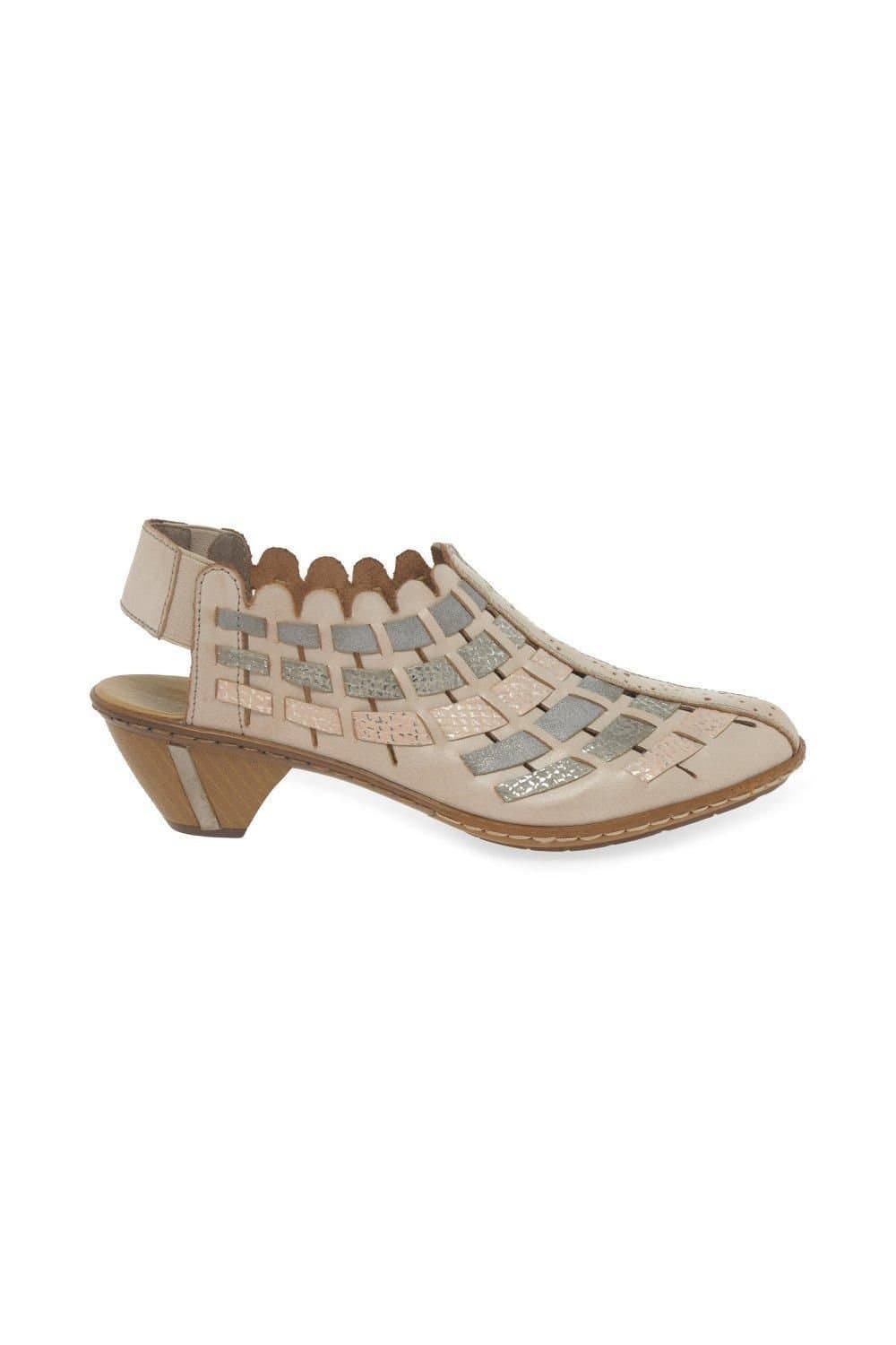 Rieker Rieker Women's 'Sina' Woven Heeled Shoes in Nude