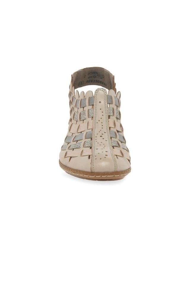 Rieker Rieker Women's 'Sina' Woven Heeled Shoes in Nude - 3