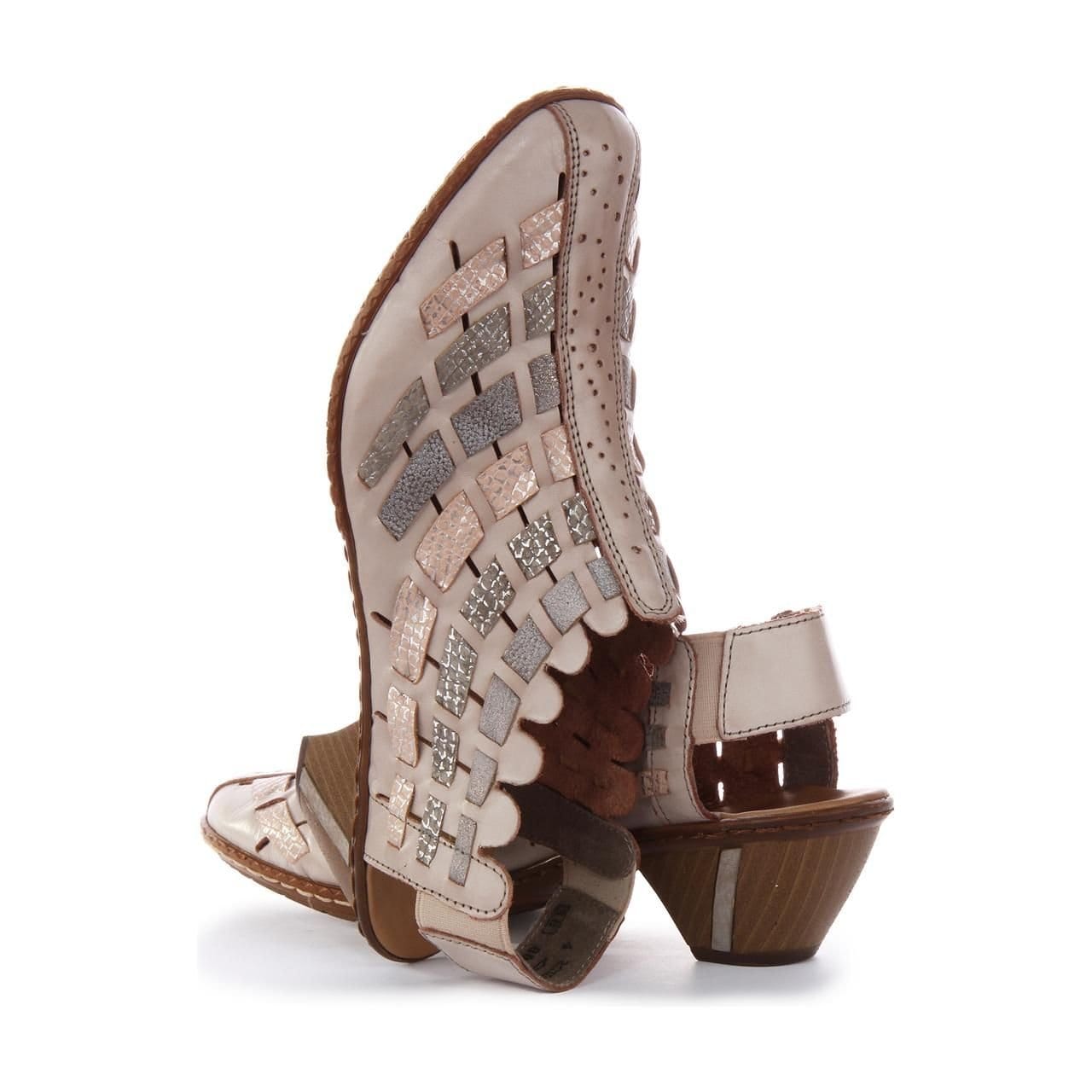 Rieker Rieker Women's 'Sina' Woven Heeled Shoes in Nude - 4