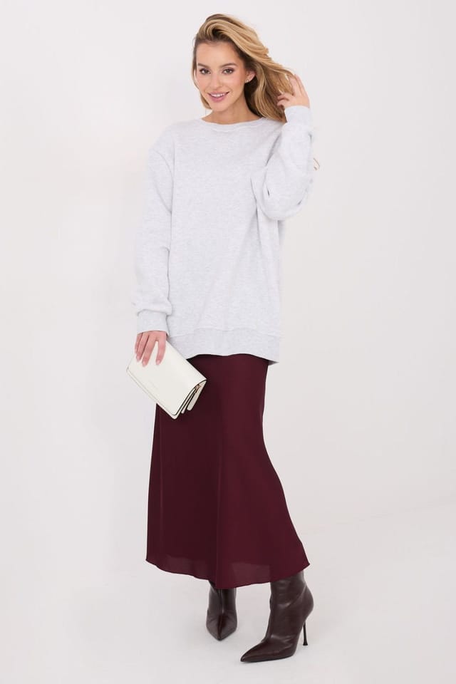 Love Lace Love Lace Women's Soft Cotton Round Neck Casual Sweatshirt in Grey - 2