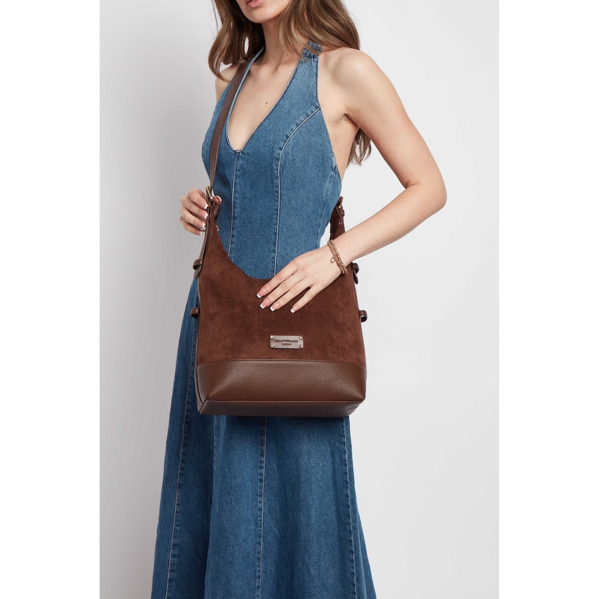 ALICE WHEELER LONDON ALICE WHEELER LONDON Chocolate Suedette Crossbody Bag