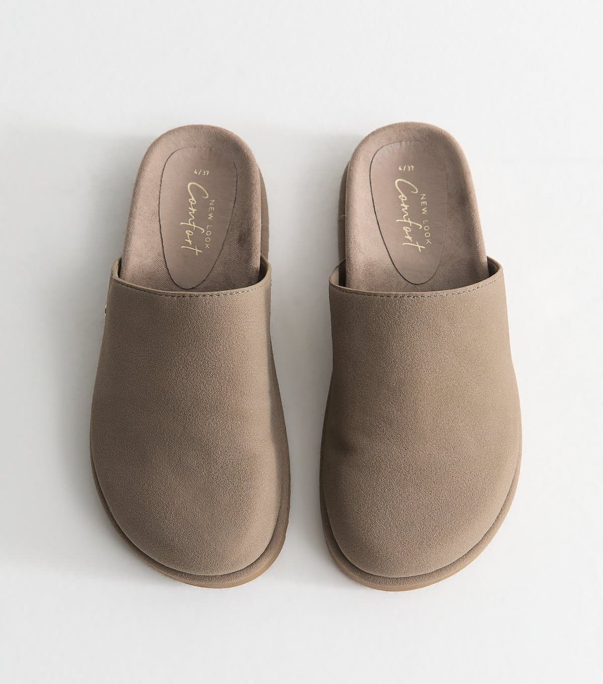 New Look Women's Light Brown Faux Suede Backless Slip On Mules Vegan New Look