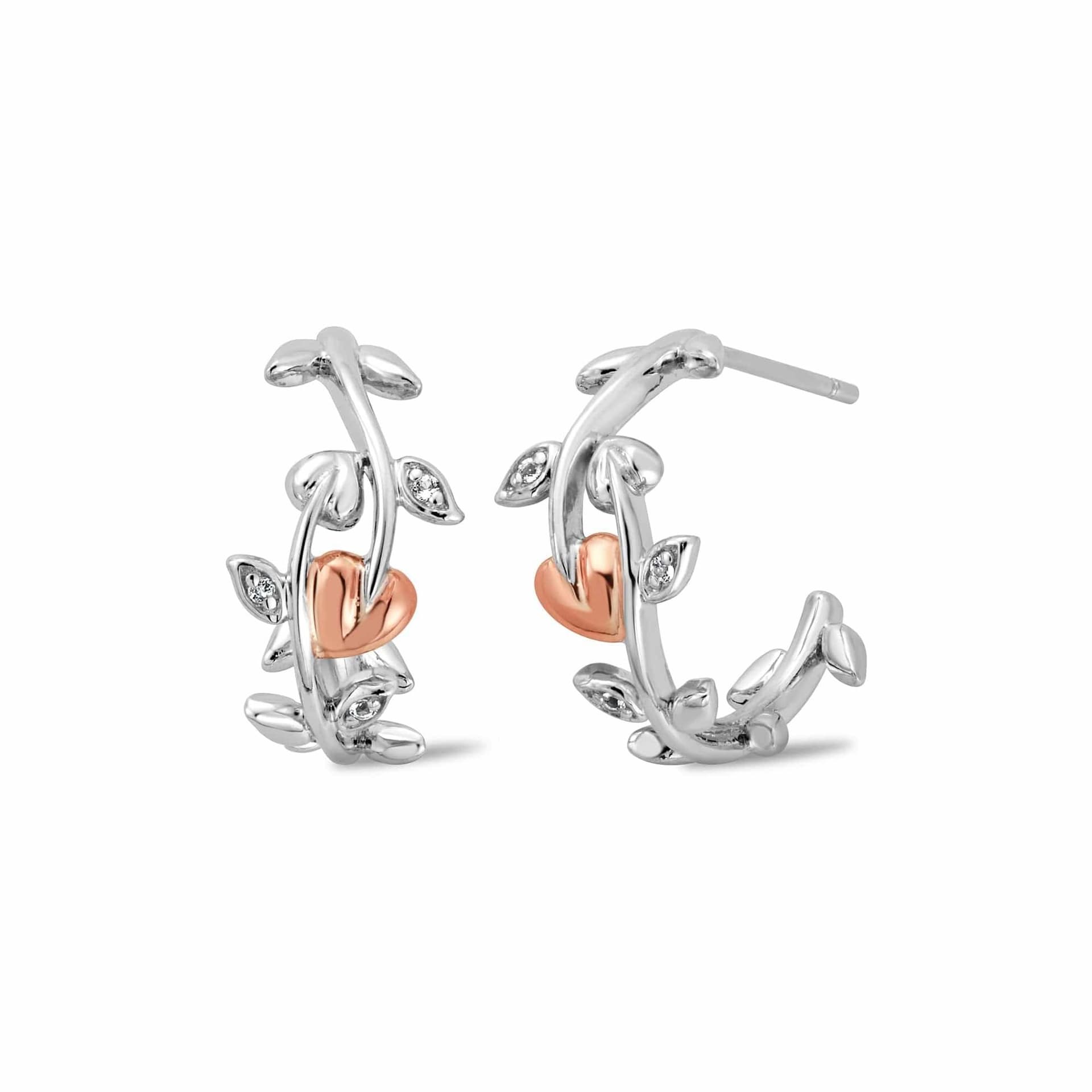 Clogau Clogau Women's Tree of Life Sterling Silver Vine Half-Hoop Earrings with Topaz in Metallics